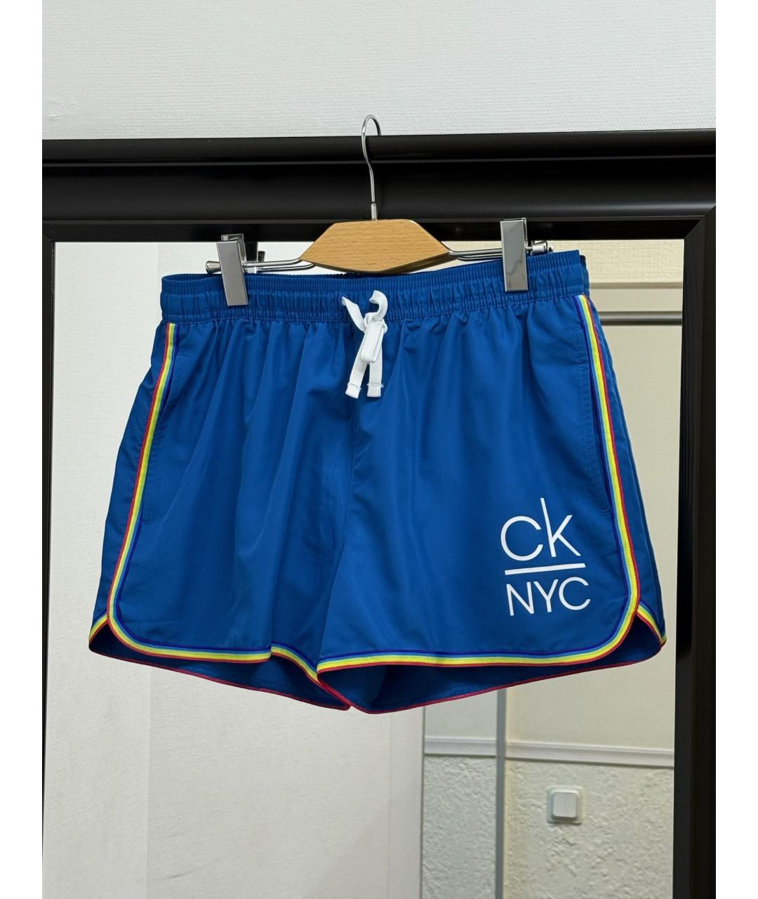 CALVIN KLEIN Синие полиэстеровые плавки, фото 8