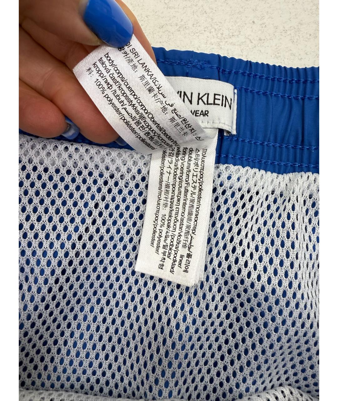 CALVIN KLEIN Синие полиэстеровые плавки, фото 4