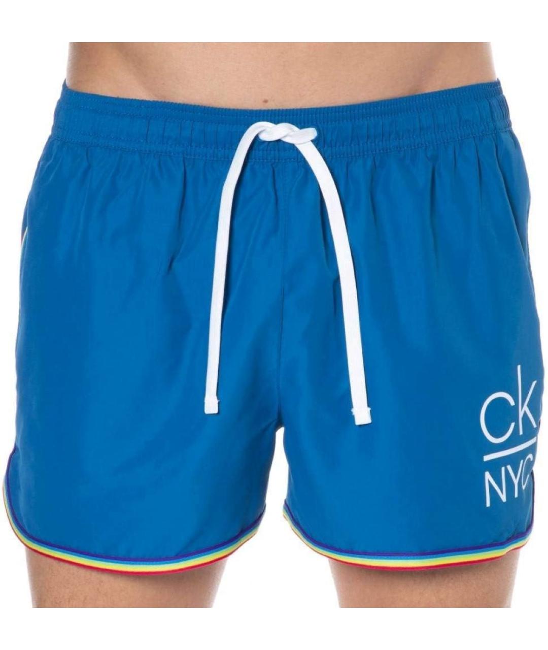 CALVIN KLEIN Синие полиэстеровые плавки, фото 5