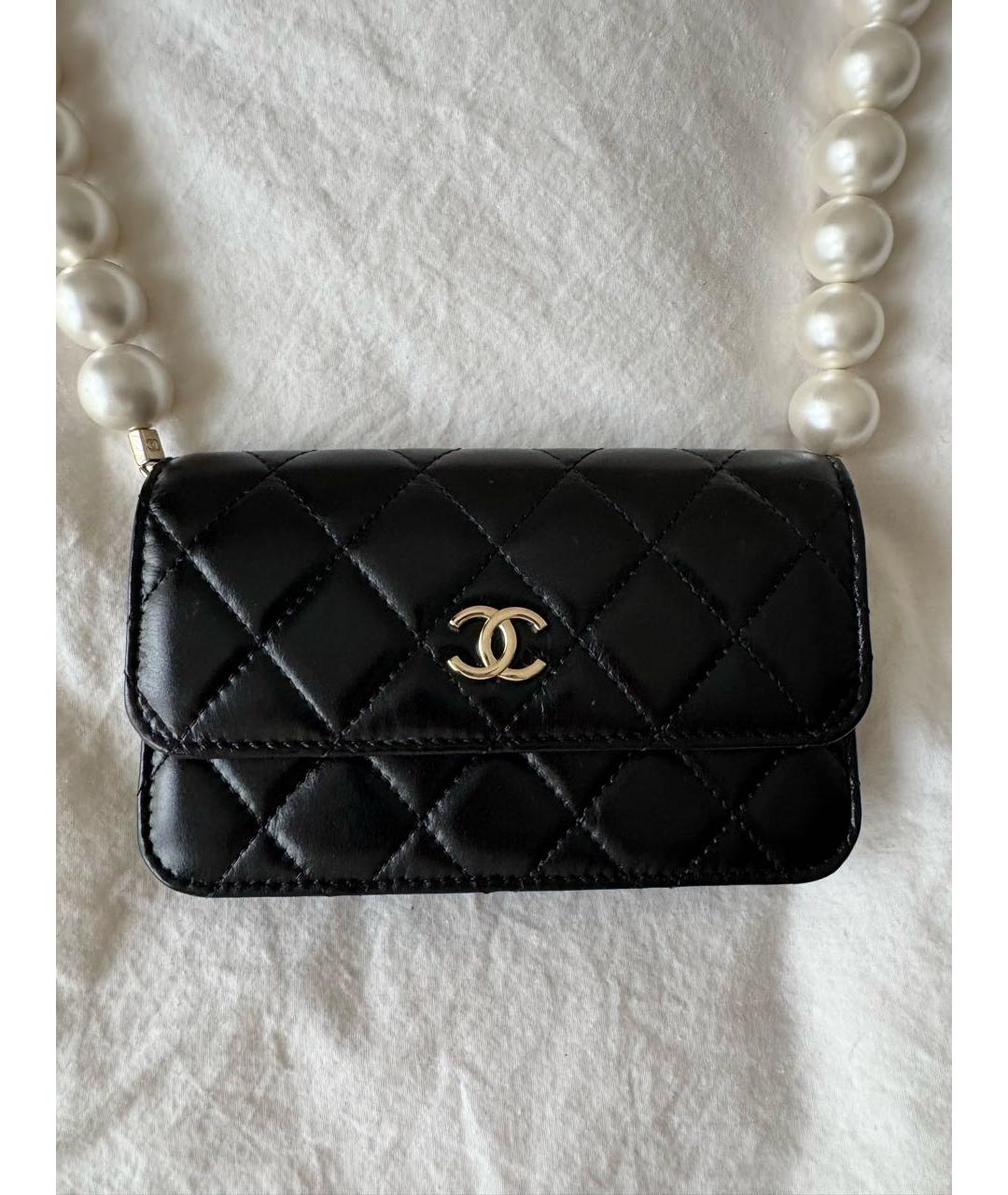 CHANEL Черная кожаная сумка через плечо, фото 3