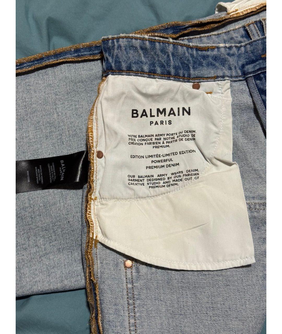 BALMAIN Голубые хлопковые джинсы скинни, фото 5