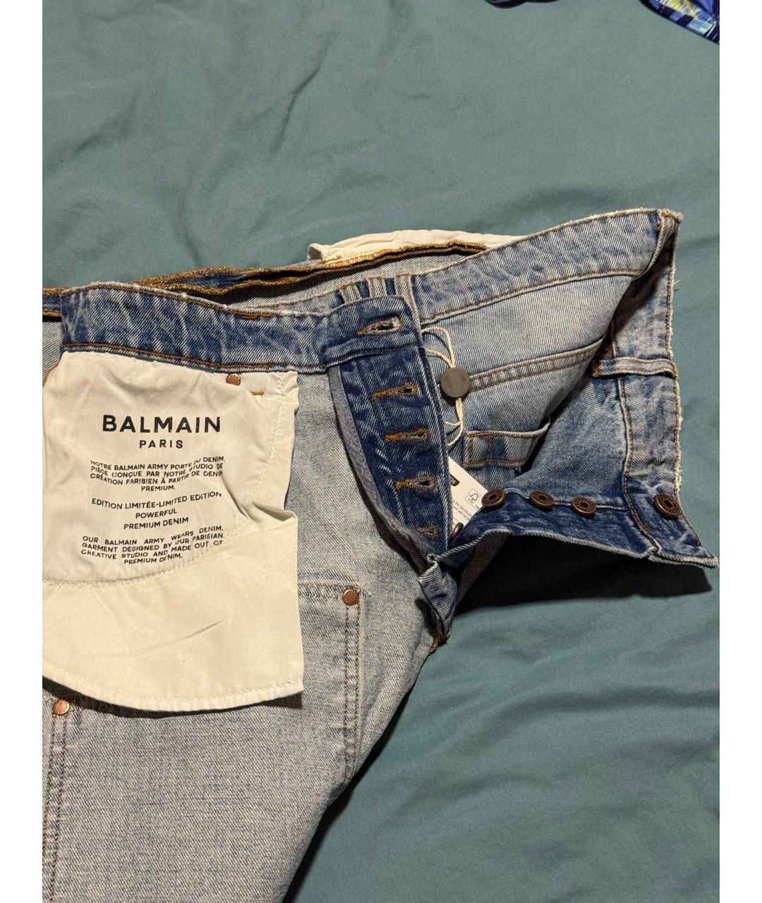 BALMAIN Голубые хлопковые джинсы скинни, фото 7