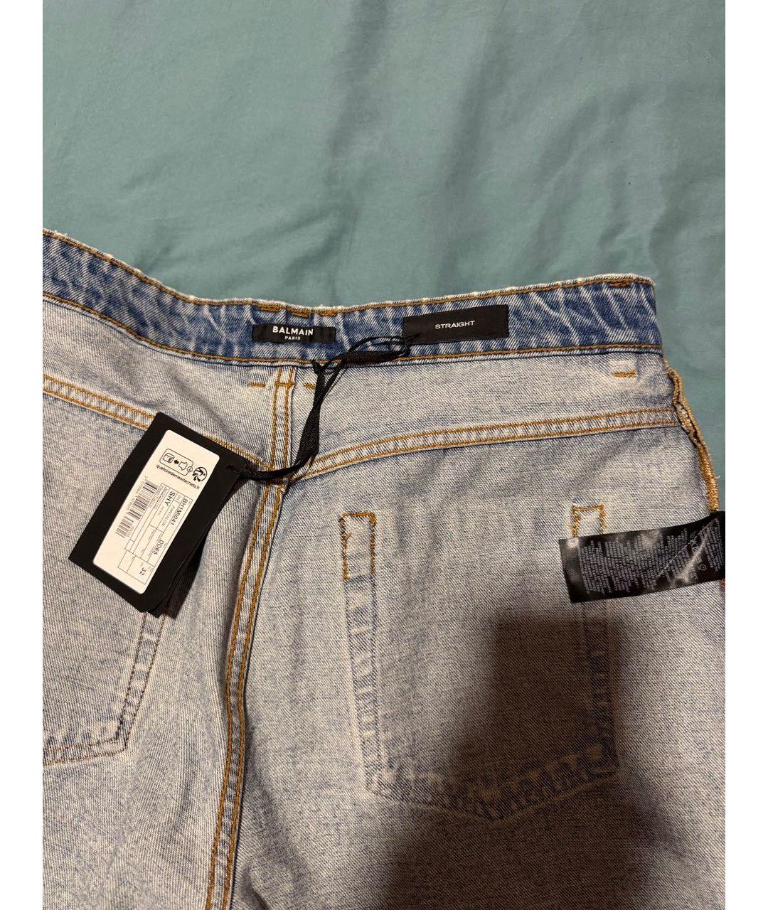 BALMAIN Голубые хлопковые джинсы скинни, фото 4