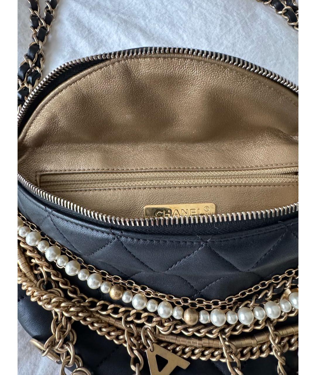 CHANEL Черная кожаная поясная сумка, фото 6