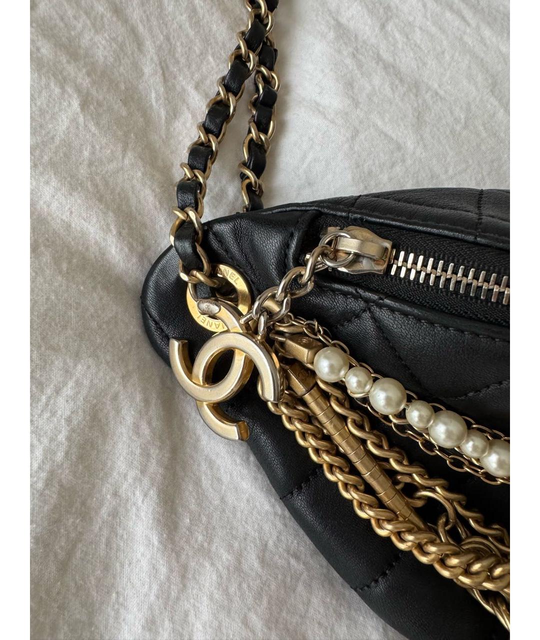 CHANEL Черная кожаная поясная сумка, фото 4