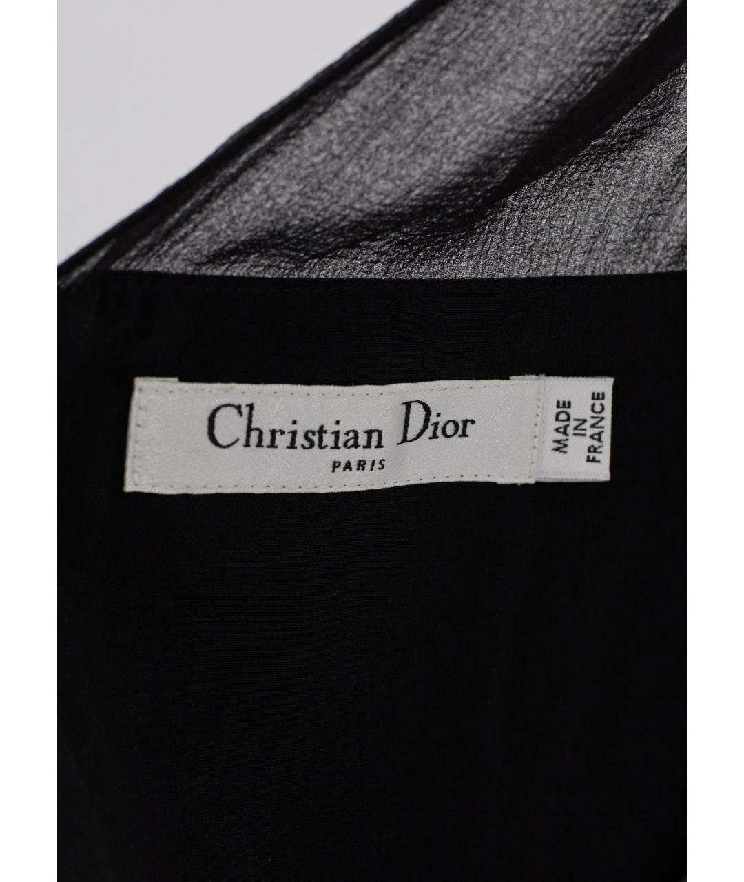CHRISTIAN DIOR Черное шелковое коктейльное платье, фото 5