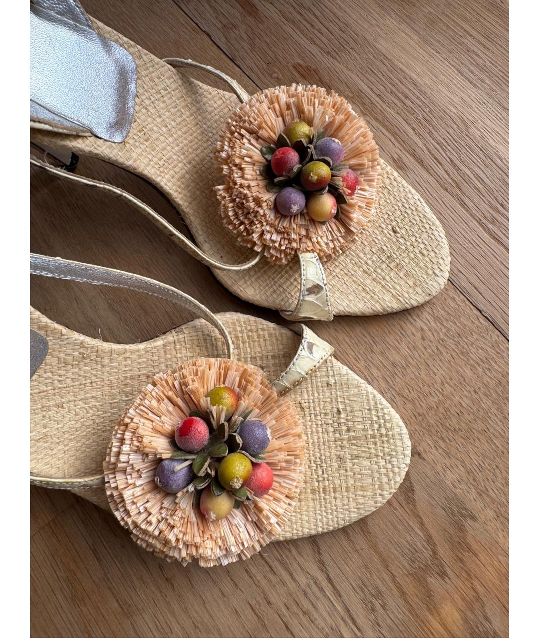 DOLCE&GABBANA Бежевые босоножки, фото 7