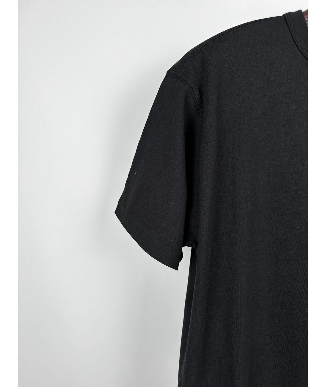 STONE ISLAND Черная хлопковая футболка, фото 5