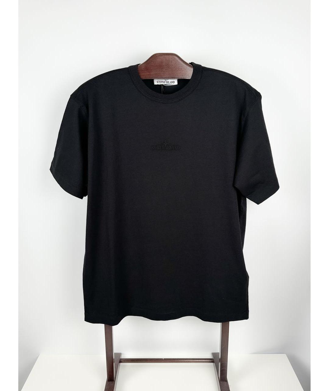 STONE ISLAND Черная хлопковая футболка, фото 8