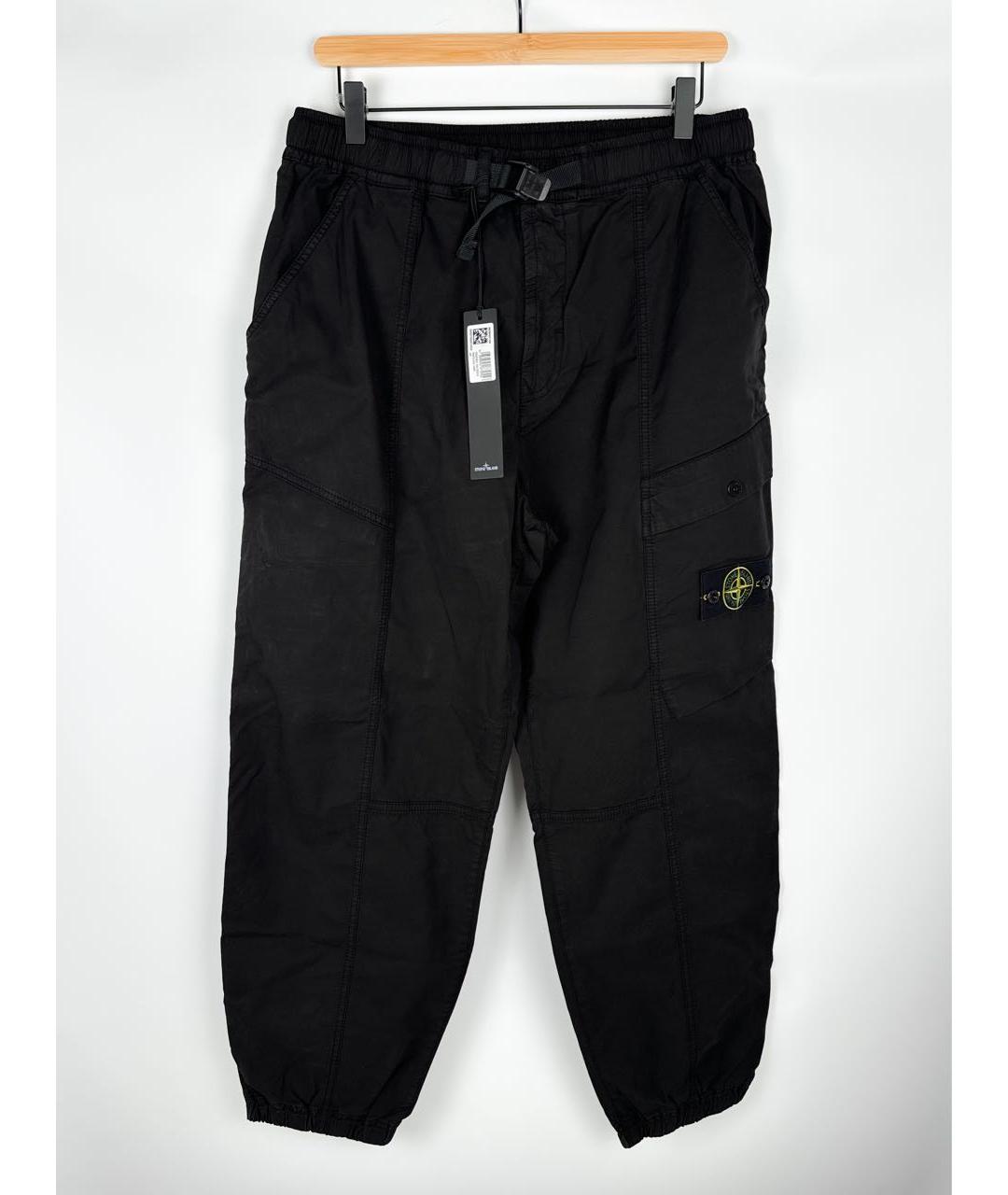 STONE ISLAND Черные хлопковые повседневные брюки, фото 7