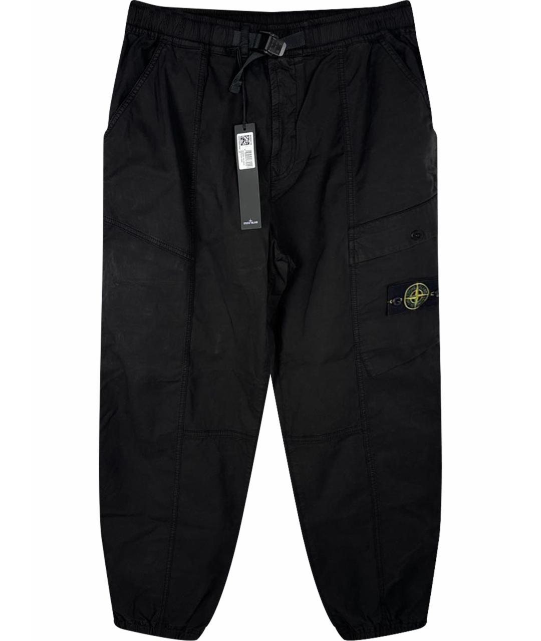 STONE ISLAND Черные хлопковые повседневные брюки, фото 1