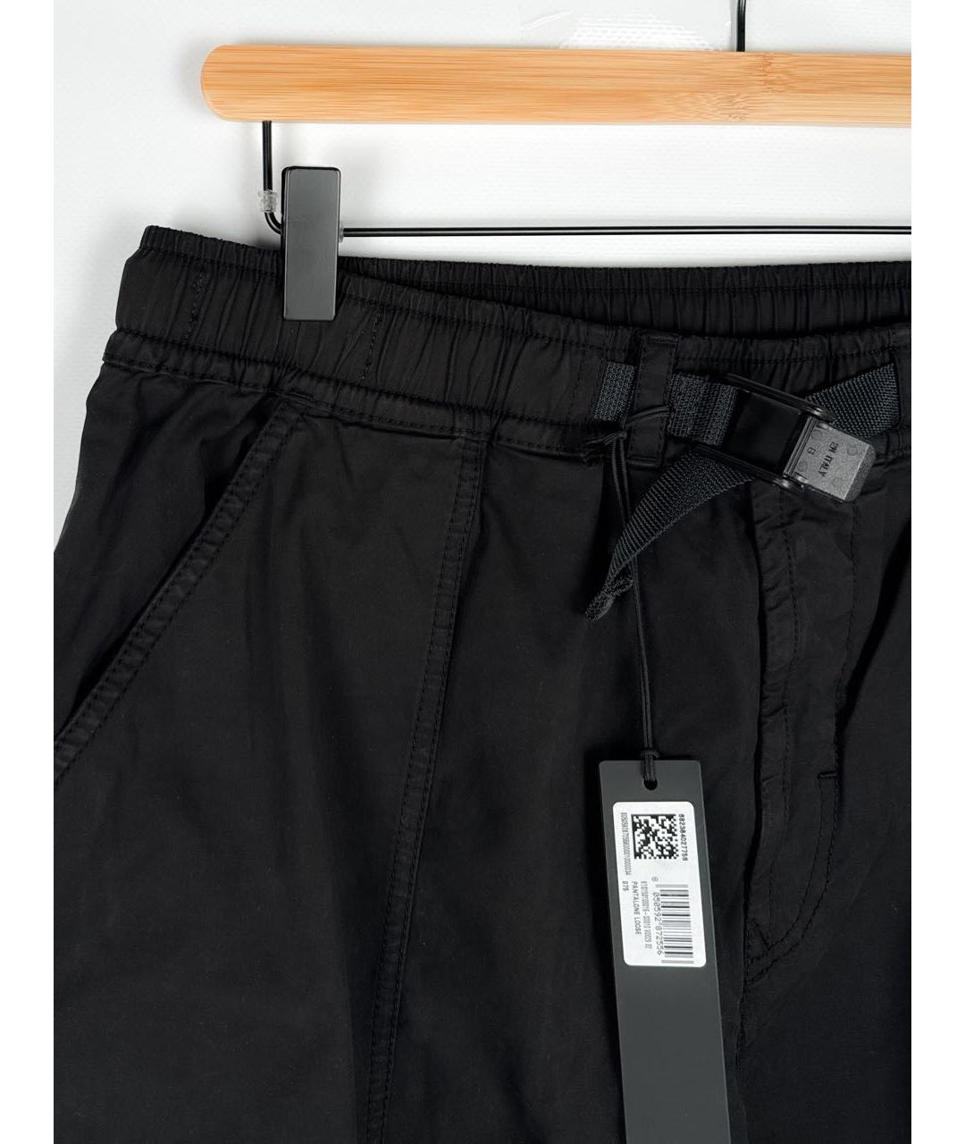 STONE ISLAND Черные хлопковые повседневные брюки, фото 3