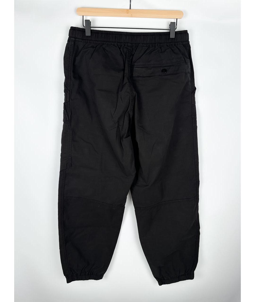 STONE ISLAND Черные хлопковые повседневные брюки, фото 2