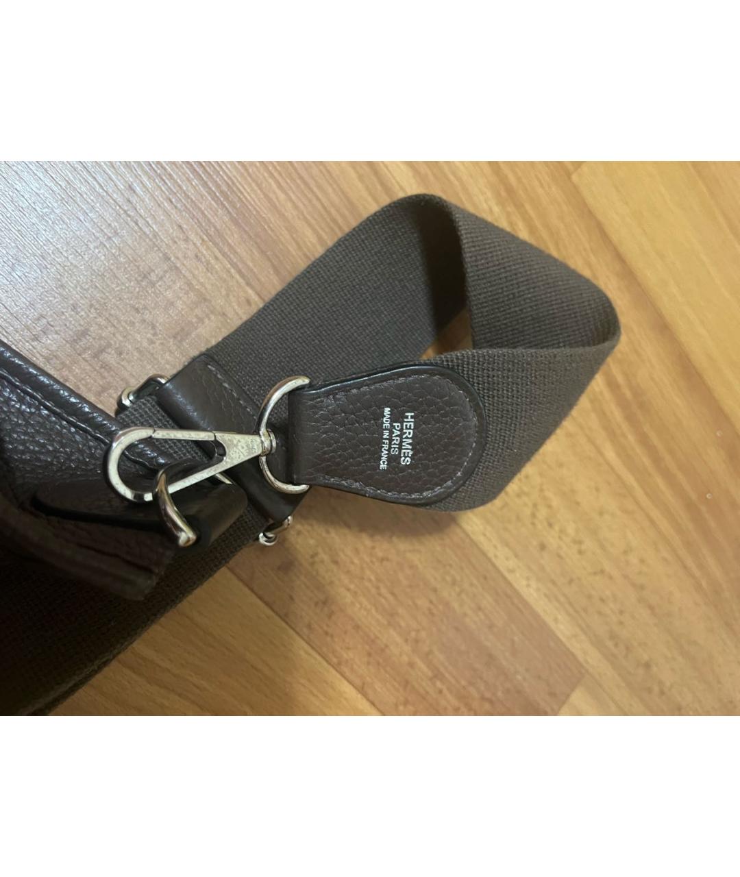 HERMES Коричневая кожаная сумка через плечо, фото 4