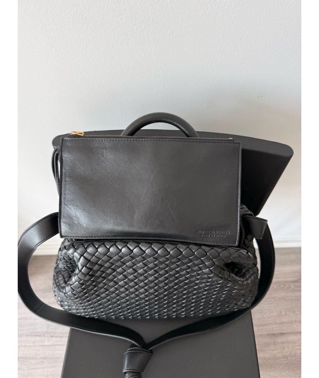 BOTTEGA VENETA Черная кожаная сумка через плечо, фото 2