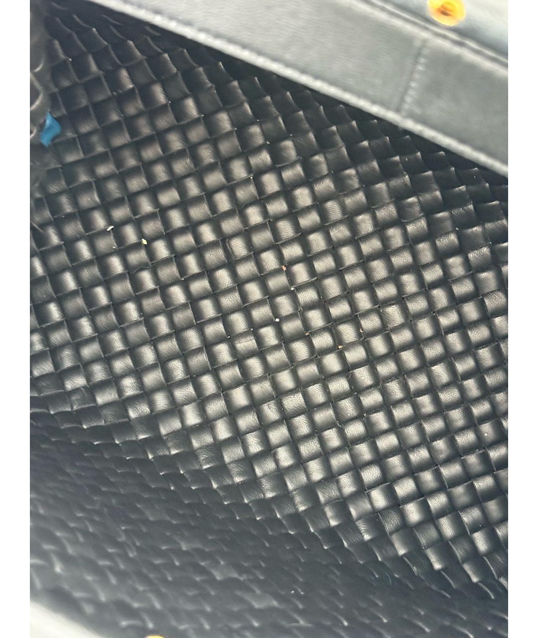 BOTTEGA VENETA Черная кожаная сумка через плечо, фото 3