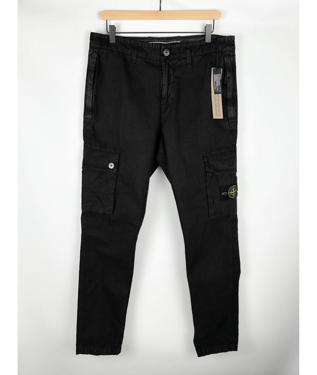 STONE ISLAND Черные хлопковые повседневные брюки, фото 7
