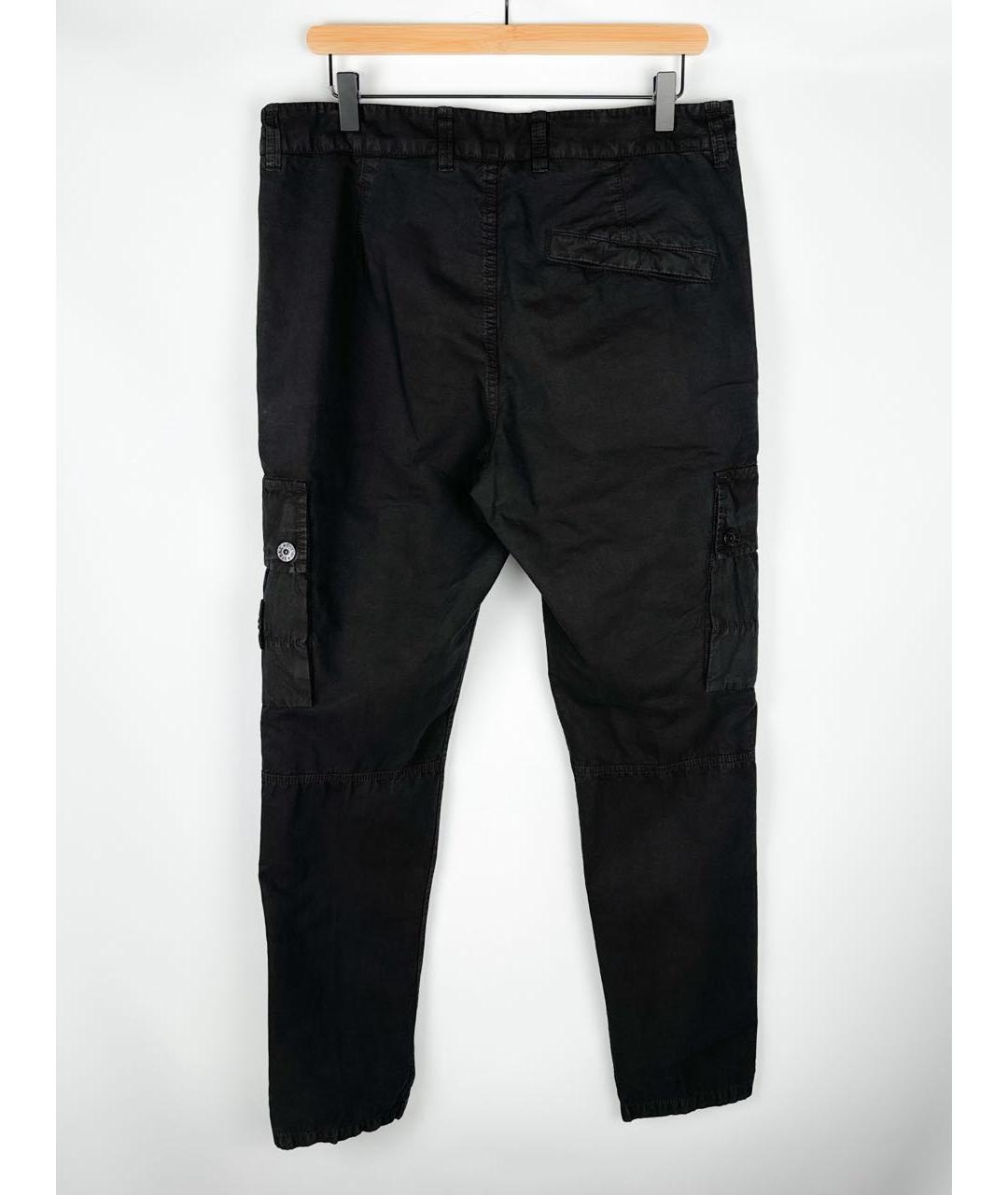 STONE ISLAND Черные хлопковые повседневные брюки, фото 2