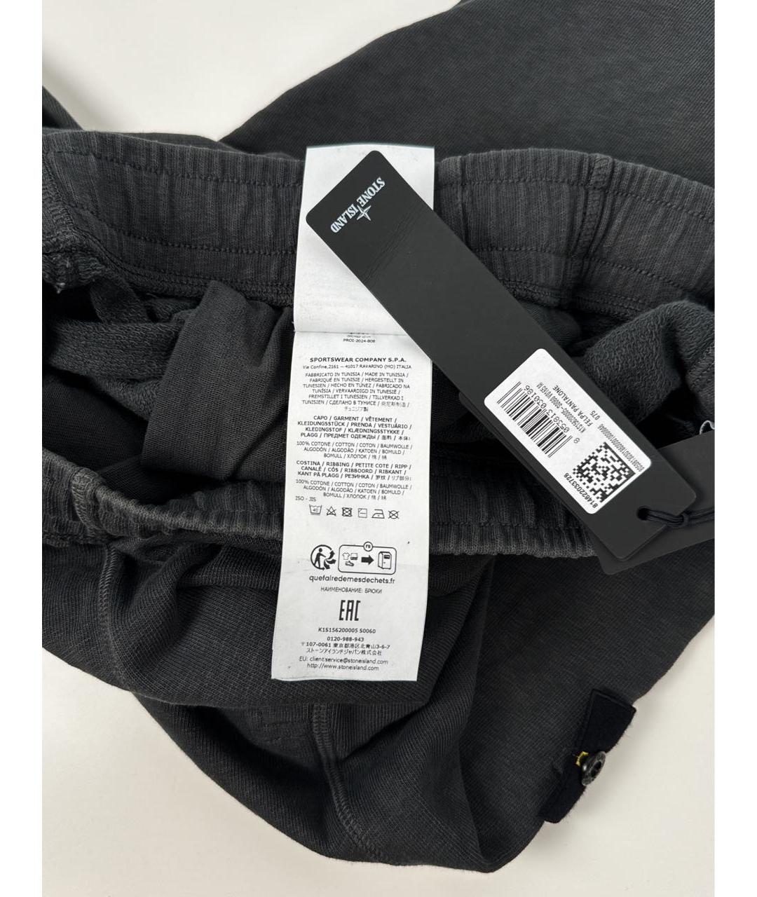 STONE ISLAND Антрацитовые хлопковые повседневные брюки, фото 7