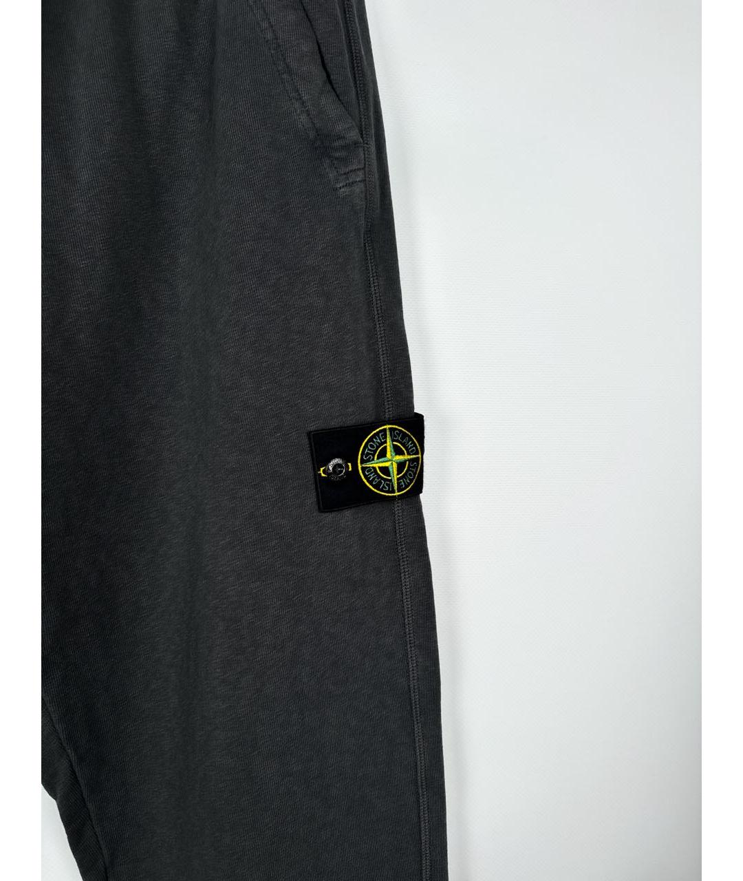 STONE ISLAND Антрацитовые хлопковые повседневные брюки, фото 4