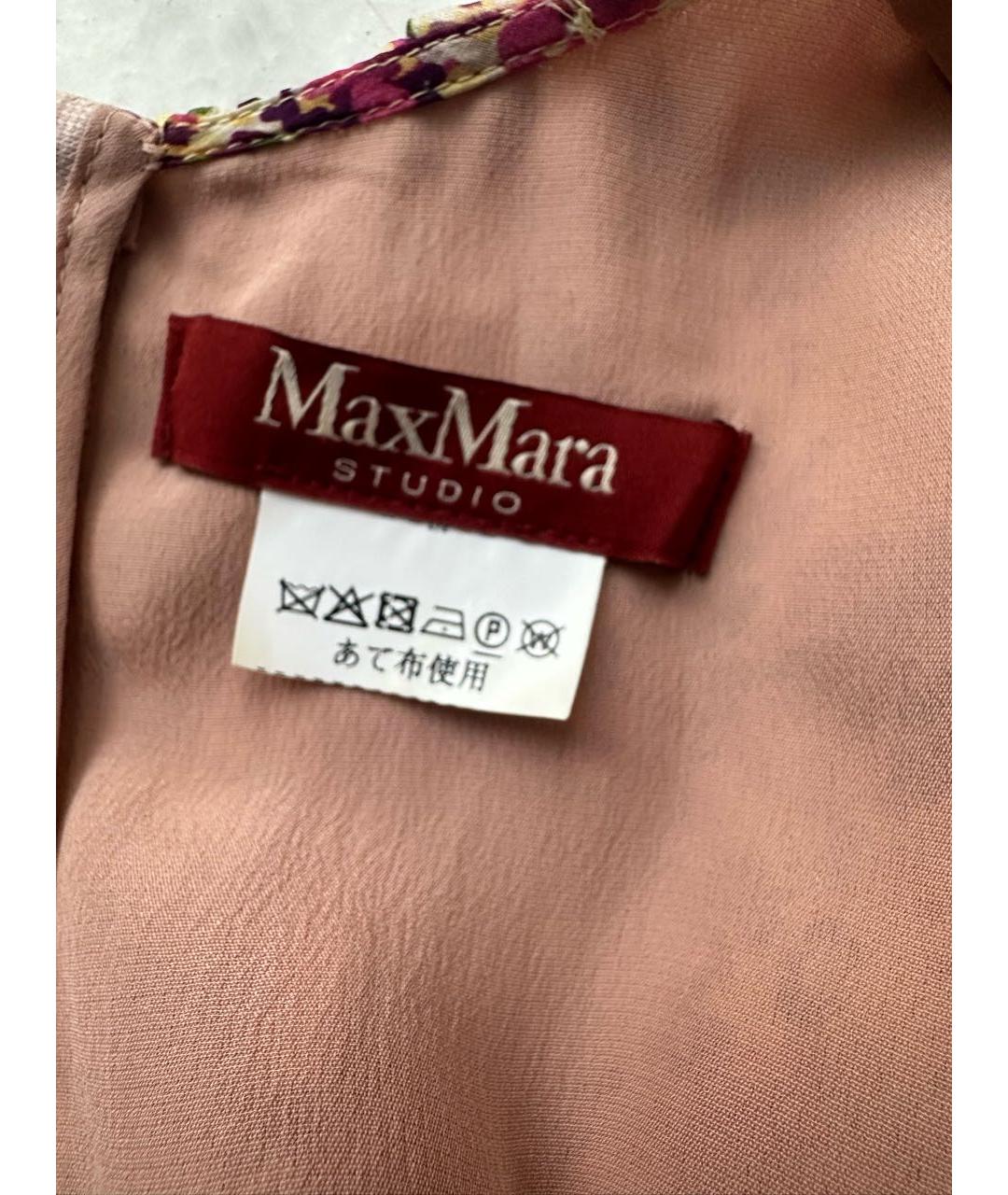 MAX MARA STUDIO Мульти шелковое повседневное платье, фото 3