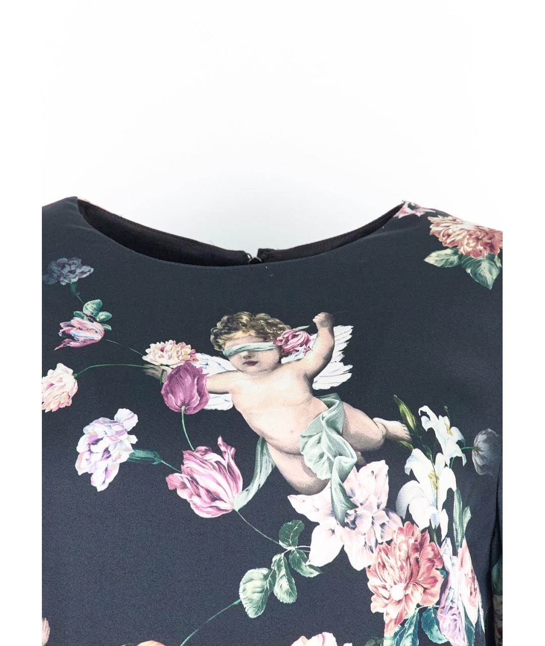 DOLCE&GABBANA Черное вискозное повседневное платье, фото 4
