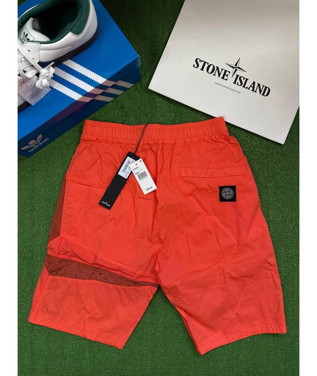 STONE ISLAND Оранжевое полиамидовые шорты, фото 6