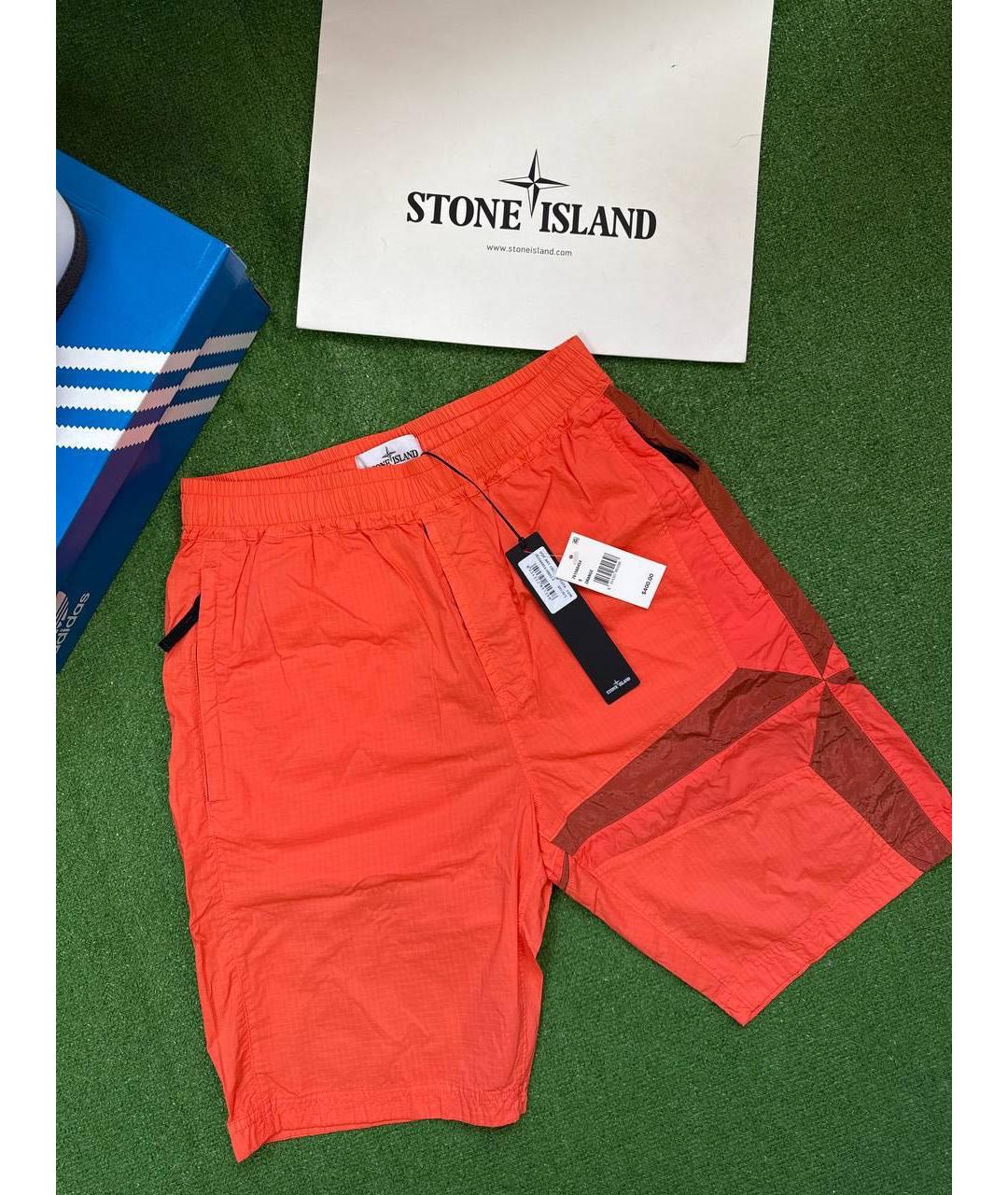 STONE ISLAND Оранжевое полиамидовые шорты, фото 3