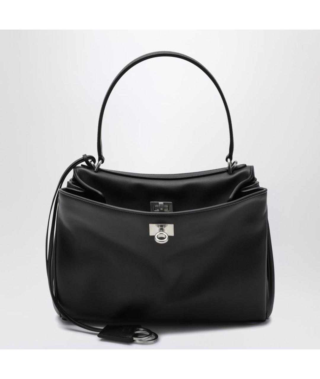 BALENCIAGA Черная кожаная сумка тоут, фото 6