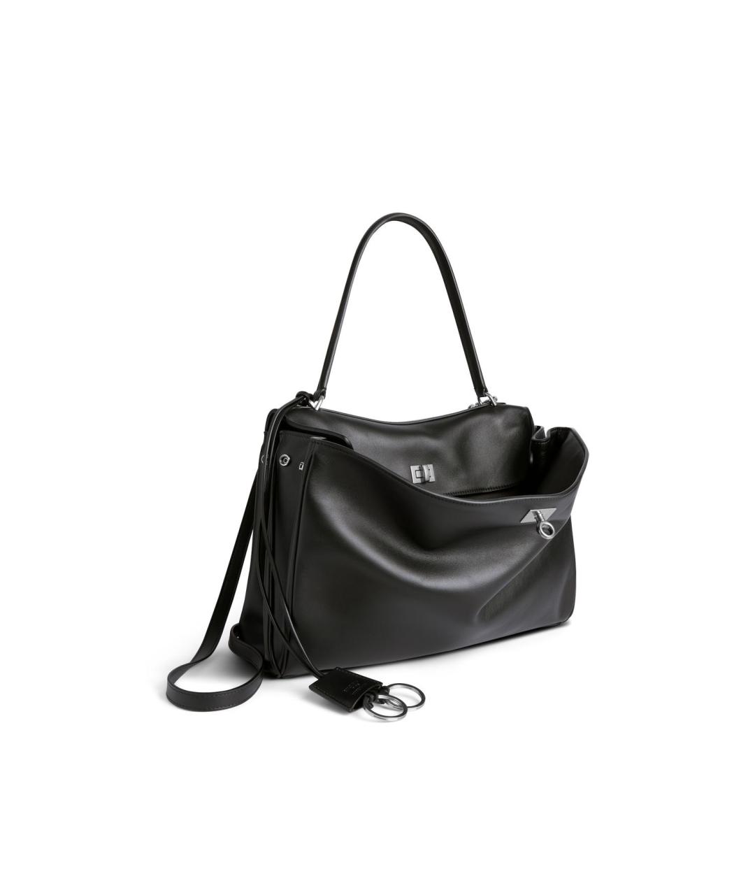 BALENCIAGA Черная кожаная сумка тоут, фото 2