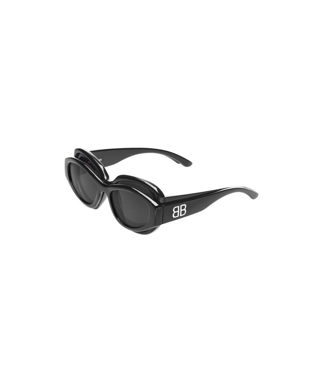 BALENCIAGA Черные пластиковые солнцезащитные очки, фото 1