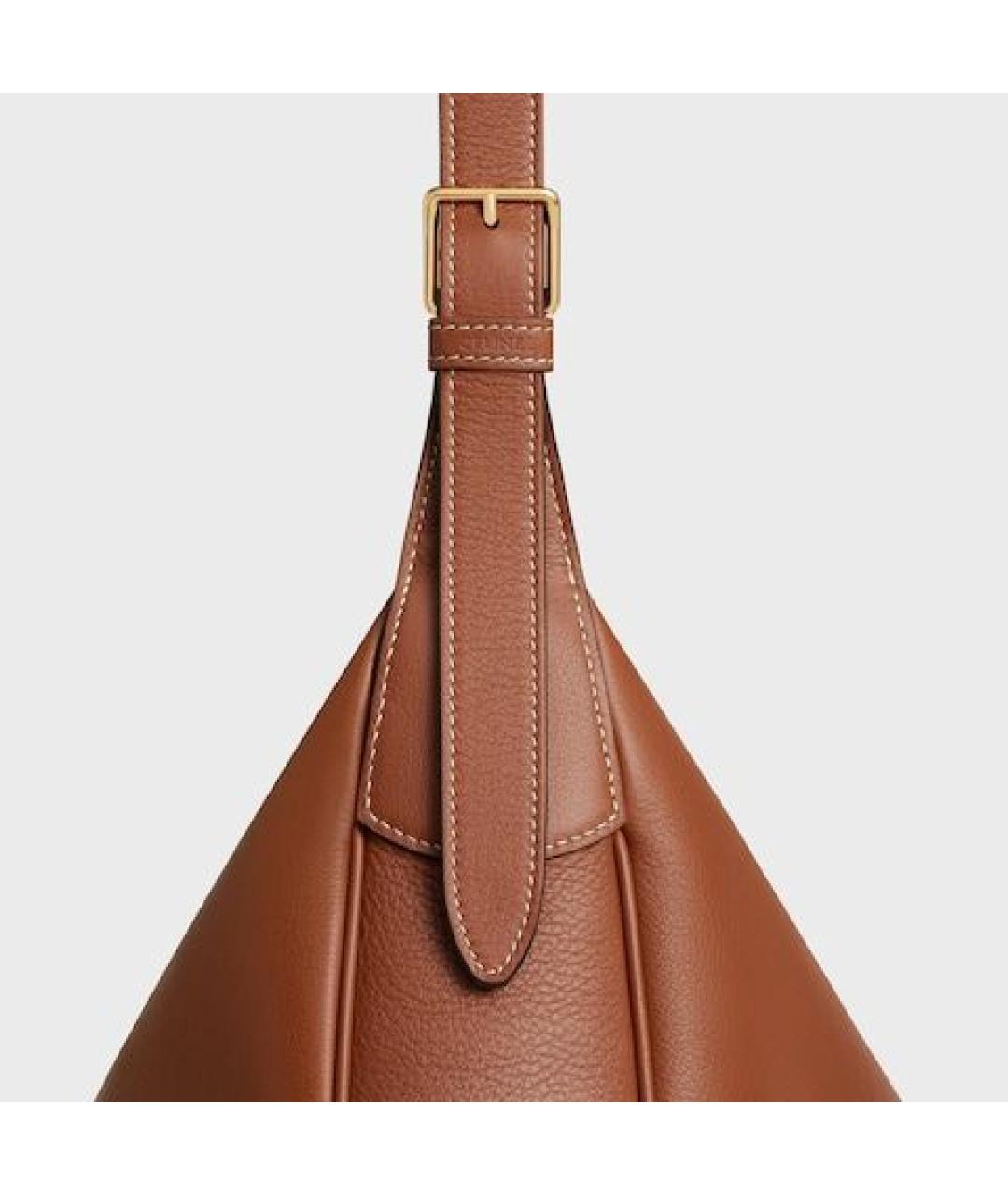 CELINE Коричневая кожаная сумка через плечо, фото 4