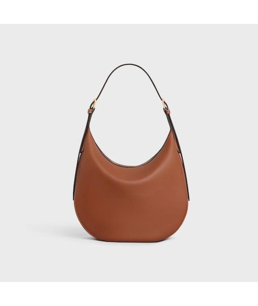 CELINE Коричневая кожаная сумка через плечо, фото 3