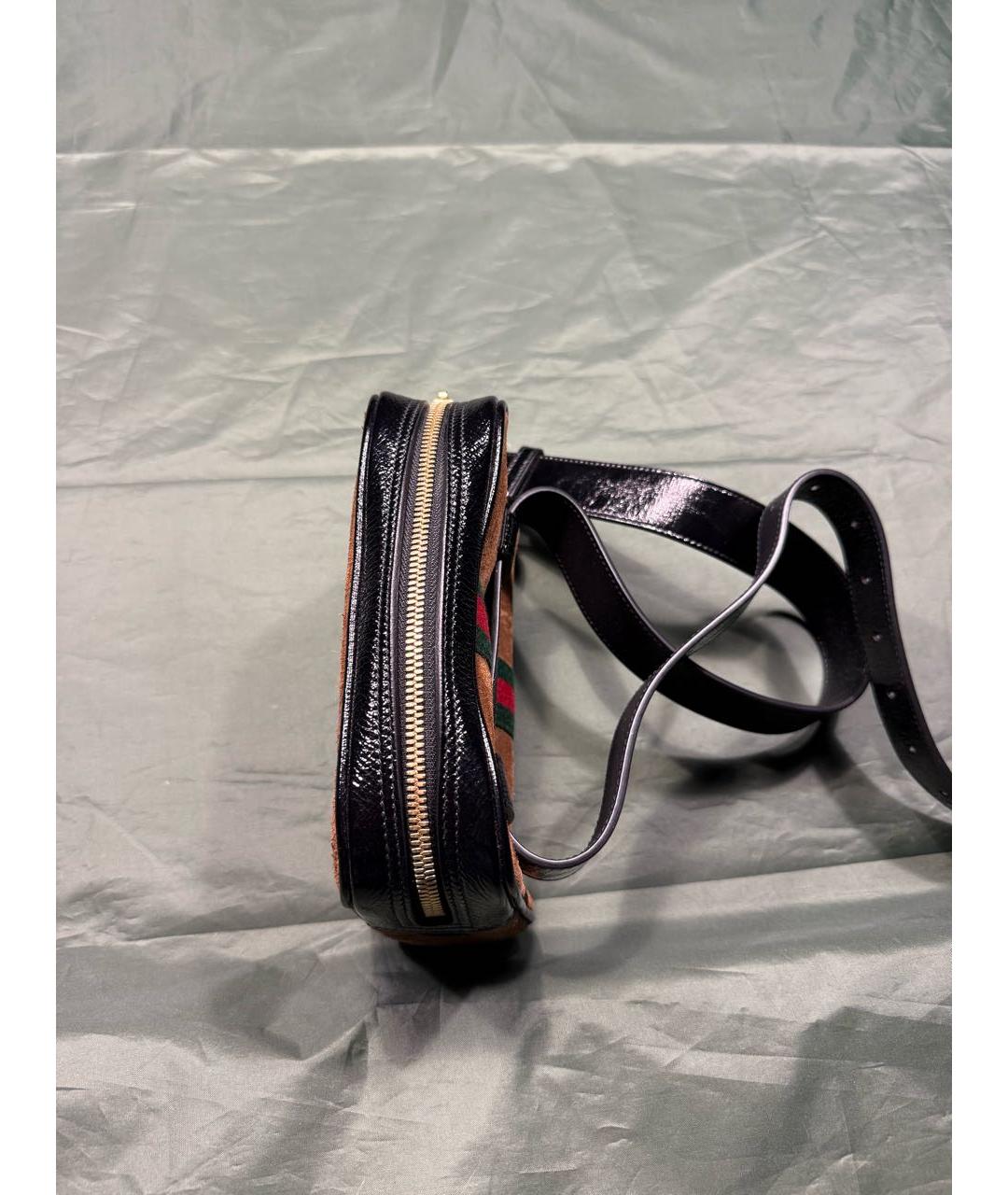 GUCCI Коричневая замшевая поясная сумка, фото 3
