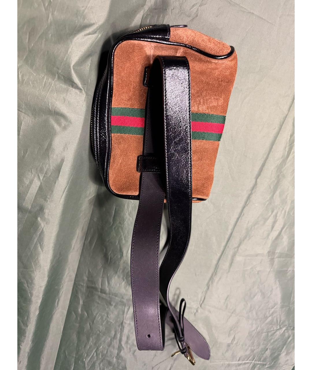 GUCCI Коричневая замшевая поясная сумка, фото 2