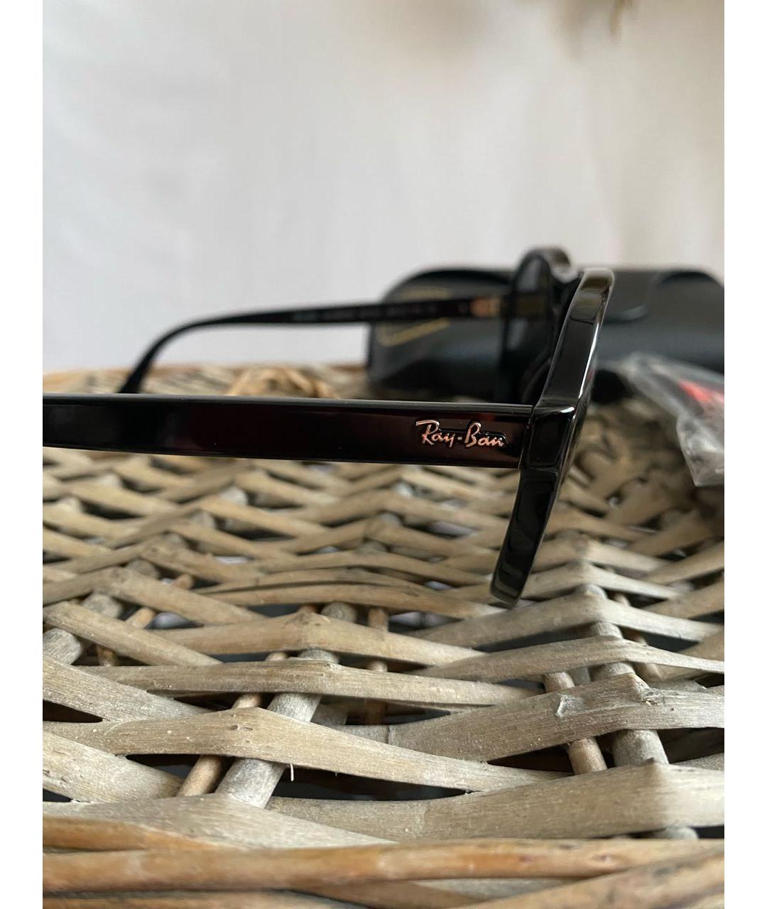 RAY BAN Черные пластиковые солнцезащитные очки, фото 4