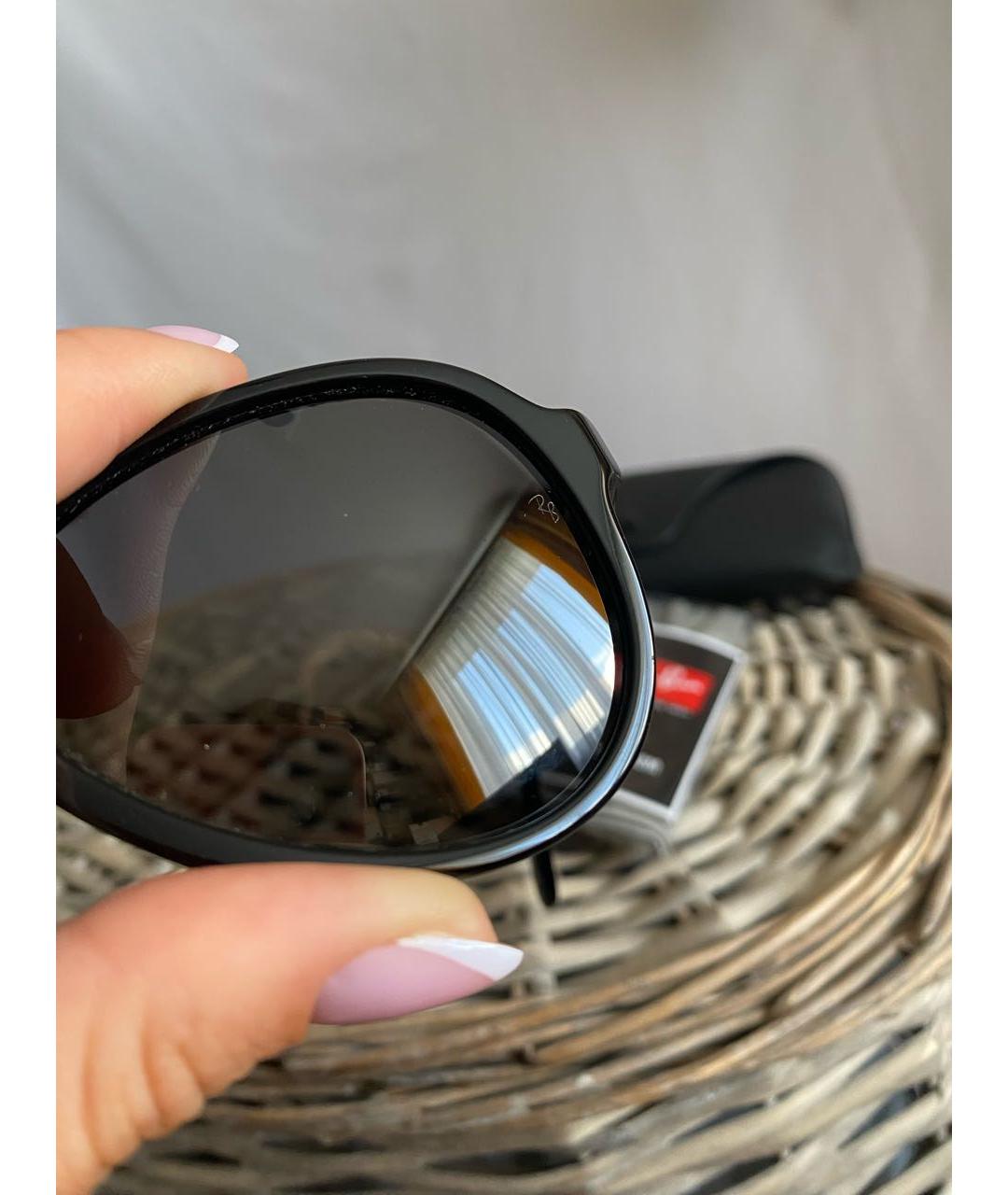 RAY BAN Черные пластиковые солнцезащитные очки, фото 8