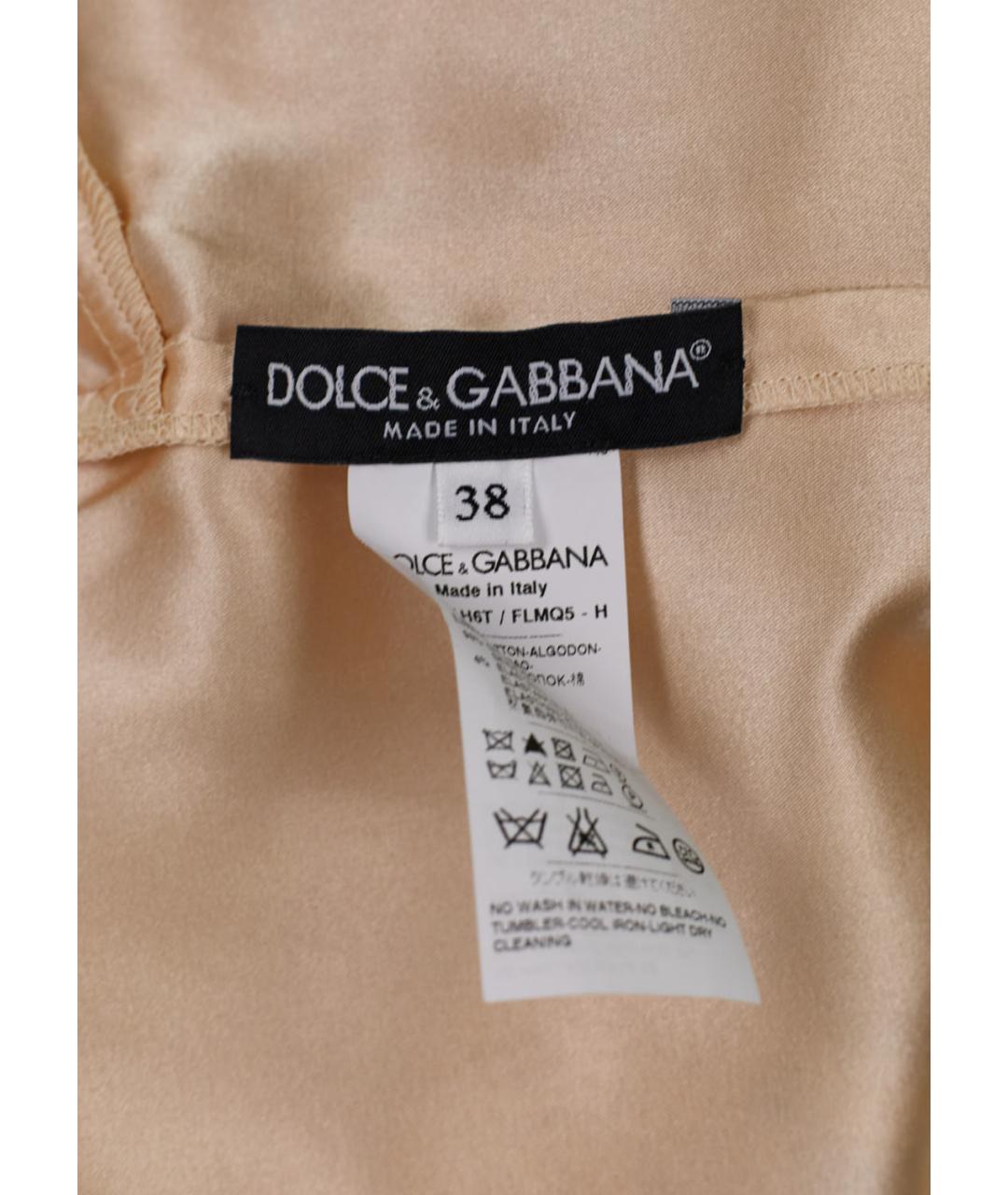 DOLCE&GABBANA Бежевое хлопковое повседневное платье, фото 5