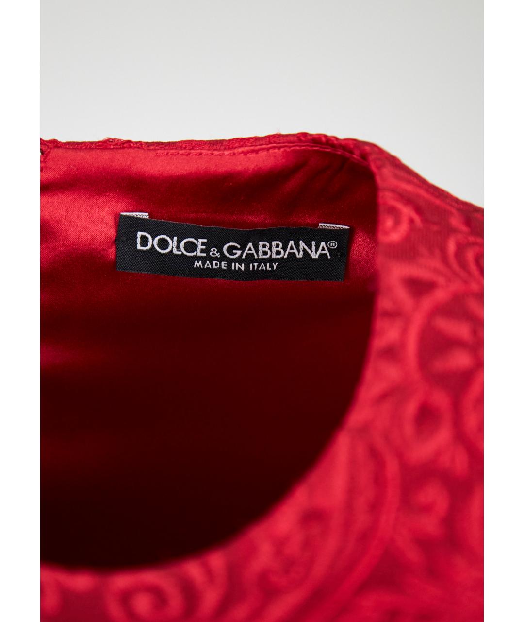 DOLCE&GABBANA Красное хлопковое повседневное платье, фото 4