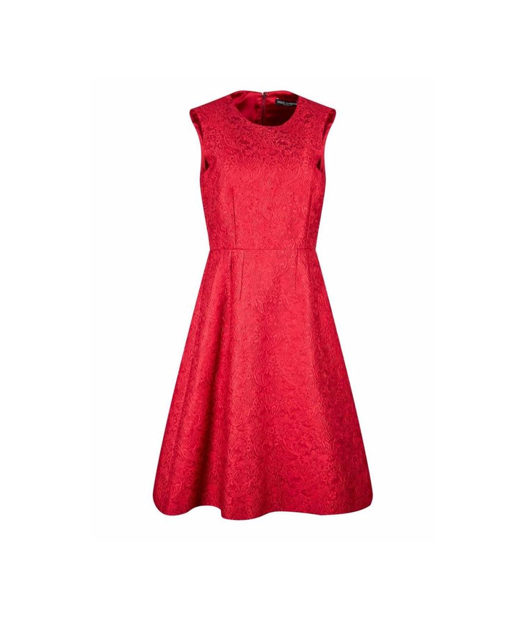 DOLCE&GABBANA Красное хлопковое повседневное платье, фото 6