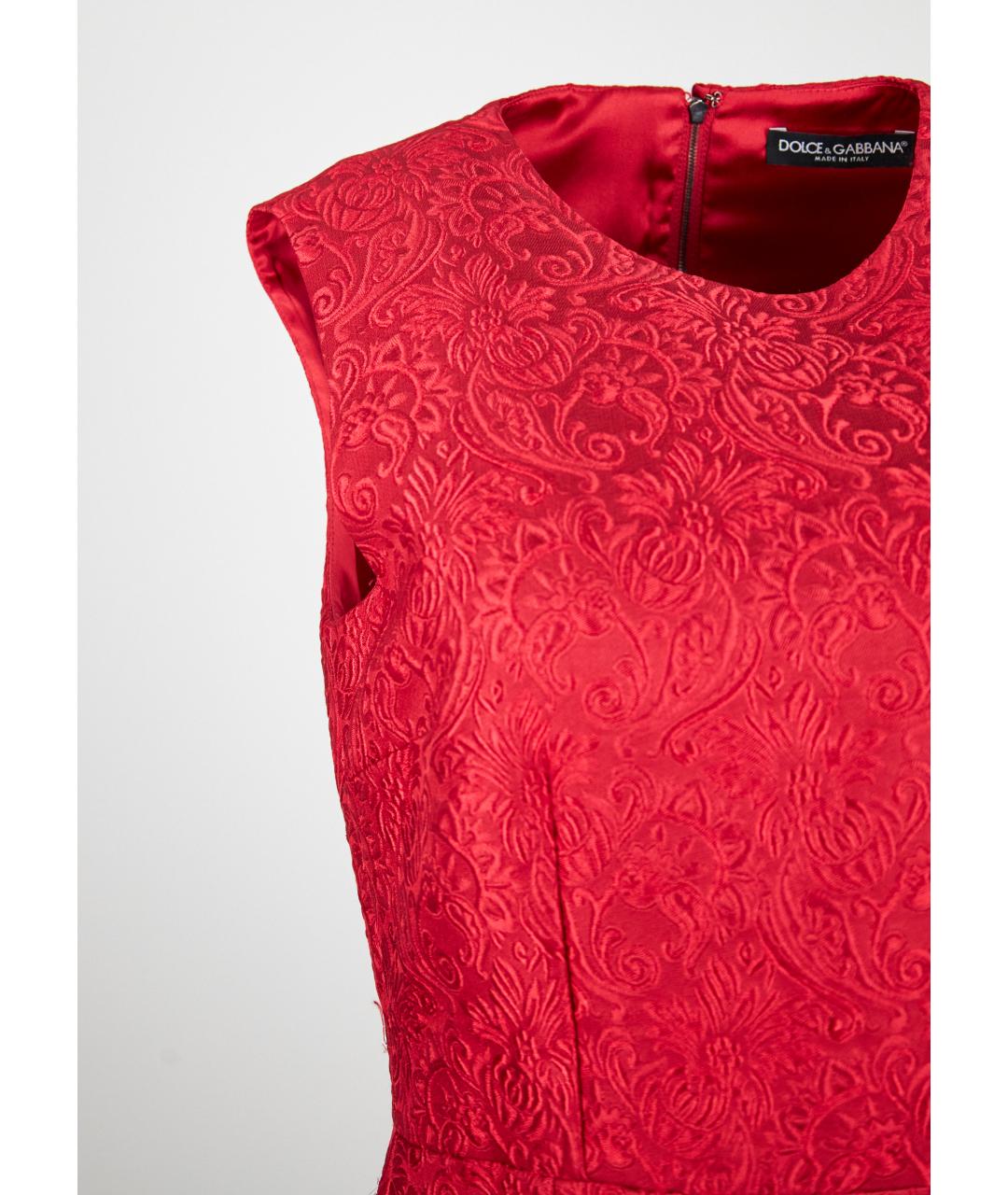DOLCE&GABBANA Красное хлопковое повседневное платье, фото 2