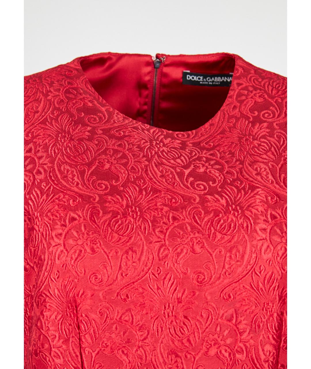 DOLCE&GABBANA Красное хлопковое повседневное платье, фото 3