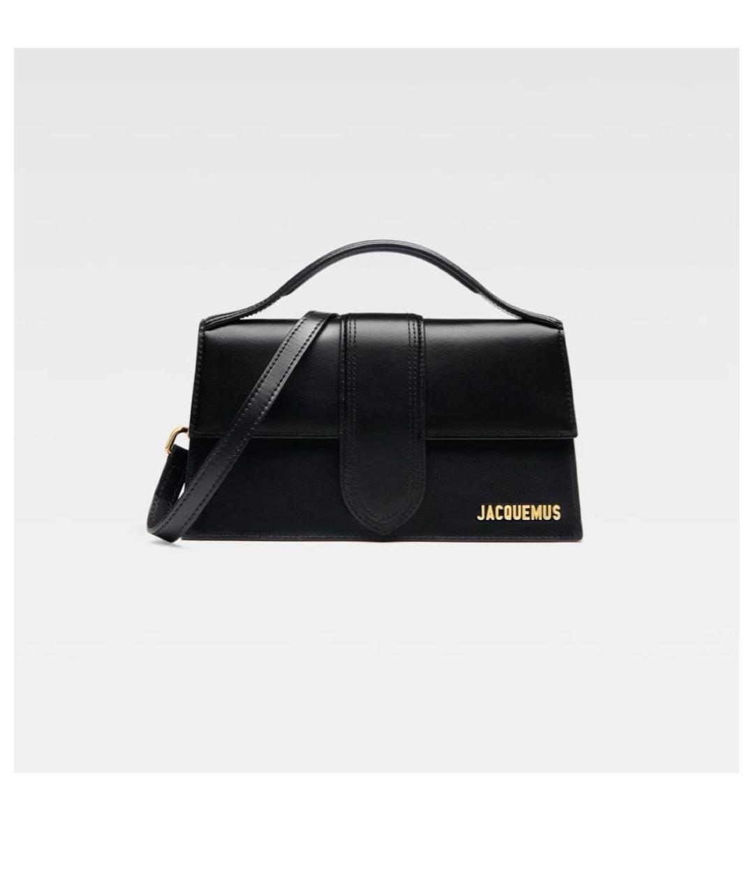 JACQUEMUS Черная кожаная сумка с короткими ручками, фото 6