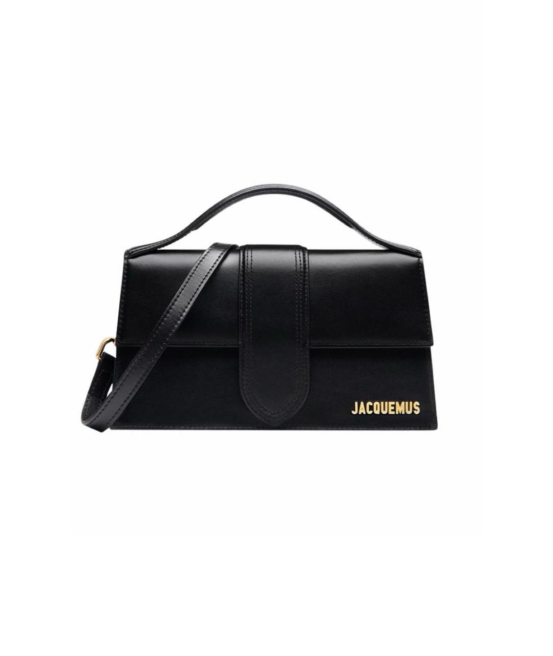 JACQUEMUS Черная кожаная сумка с короткими ручками, фото 7