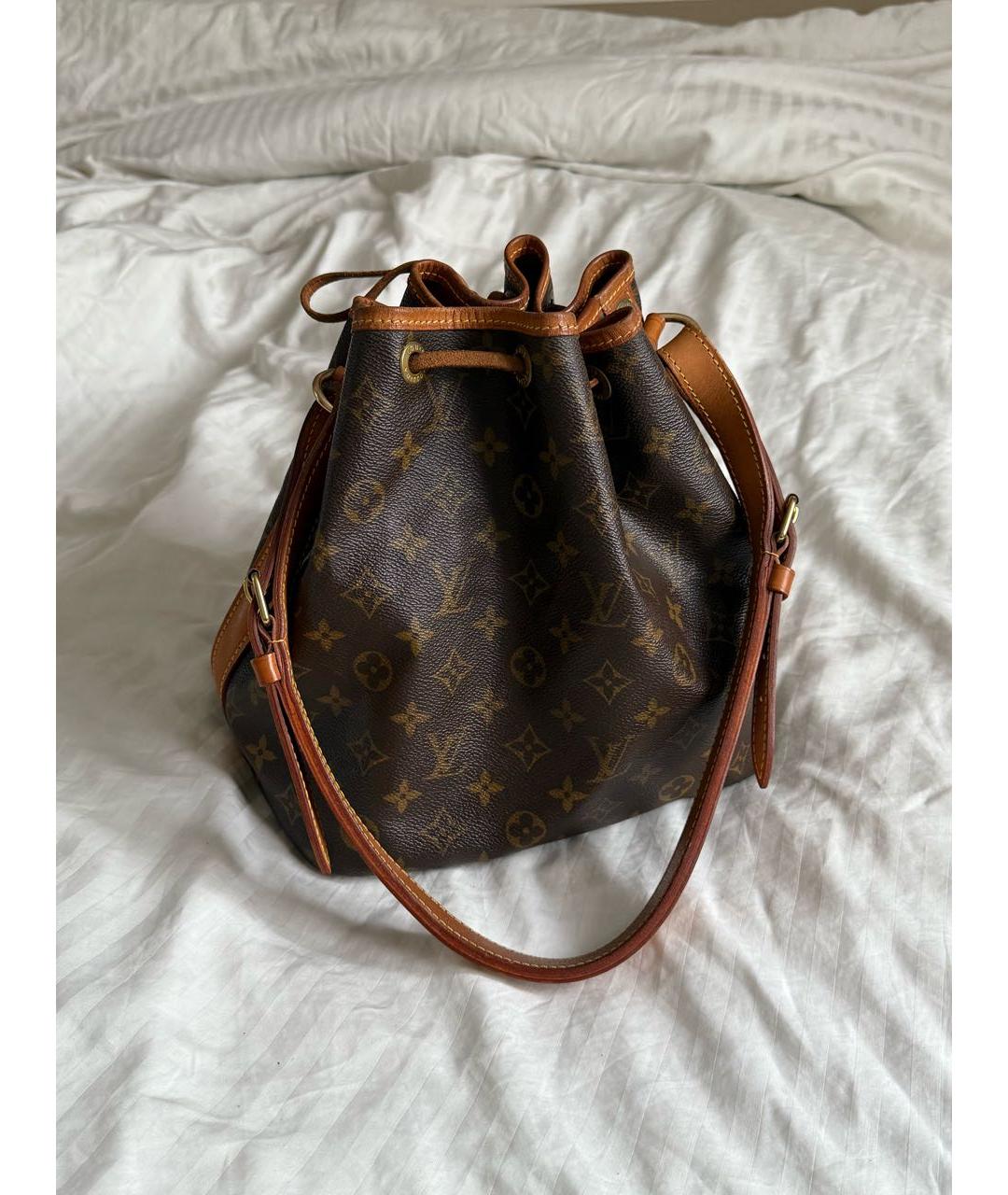 LOUIS VUITTON Коричневая кожаная сумка с короткими ручками, фото 2