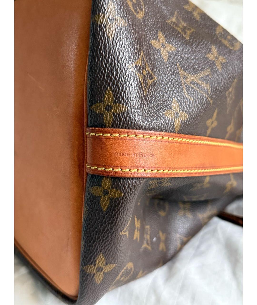 LOUIS VUITTON Коричневая кожаная сумка с короткими ручками, фото 6