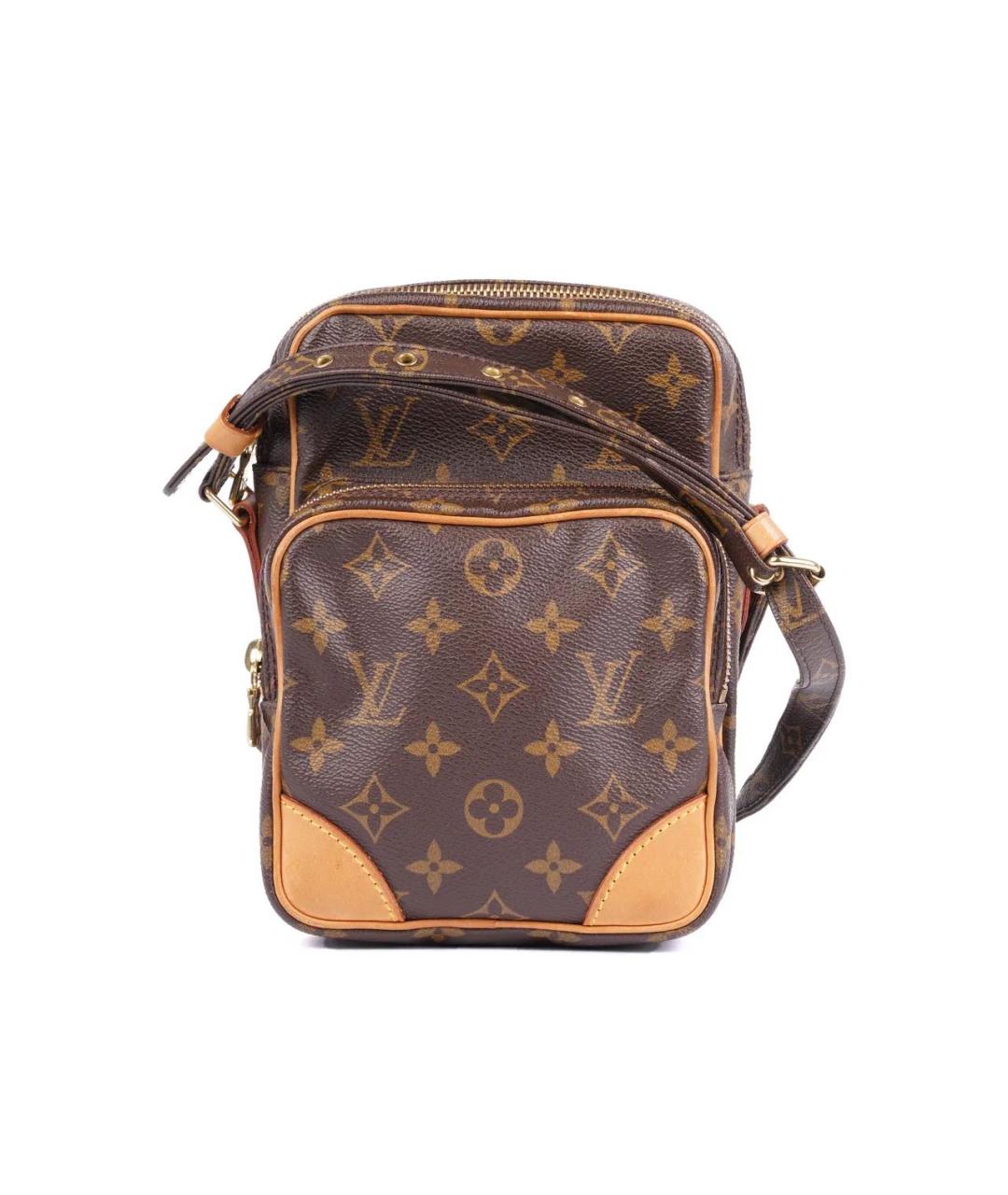 LOUIS VUITTON Коричневая кожаная сумка на плечо, фото 9