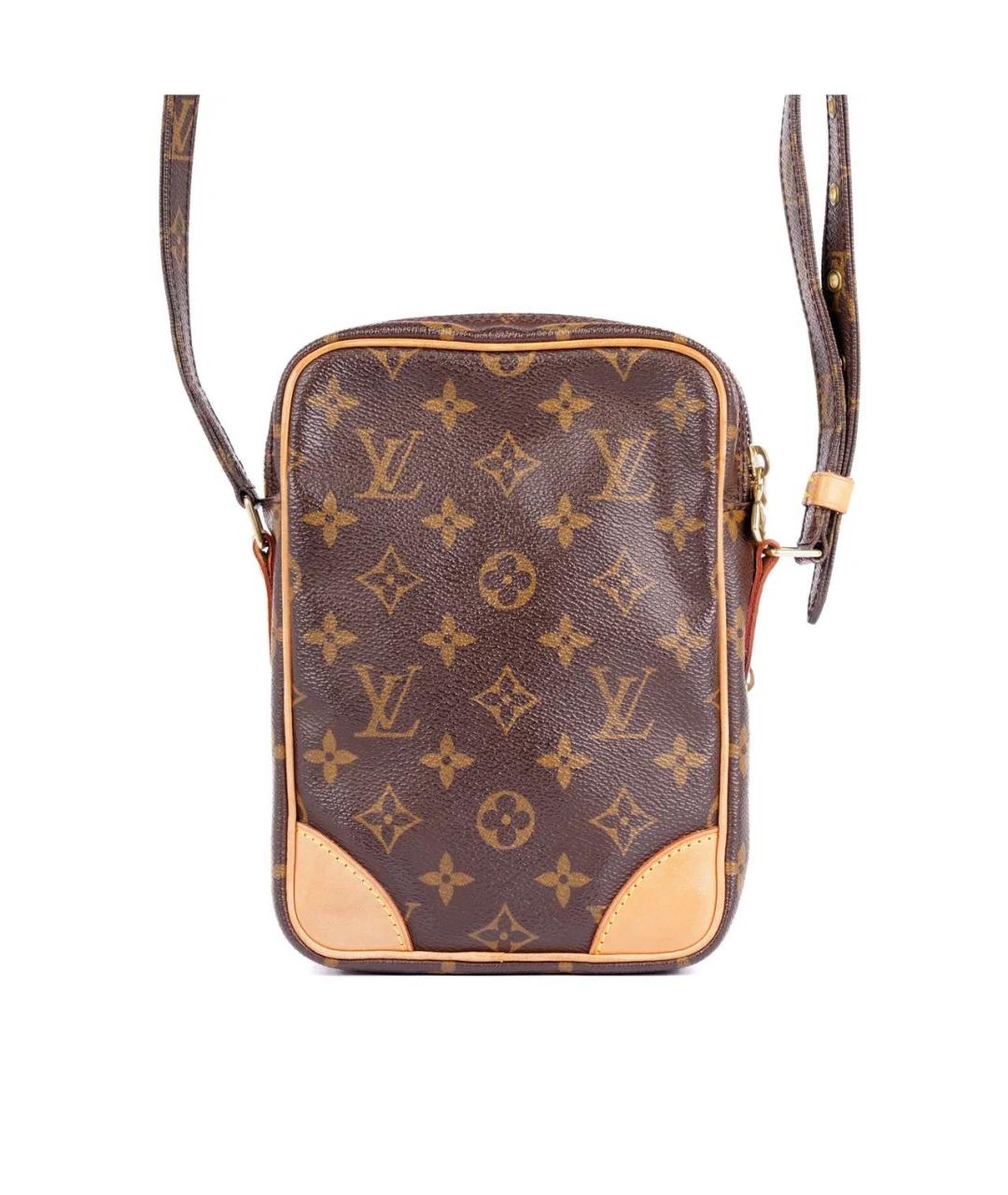 LOUIS VUITTON Коричневая кожаная сумка на плечо, фото 3