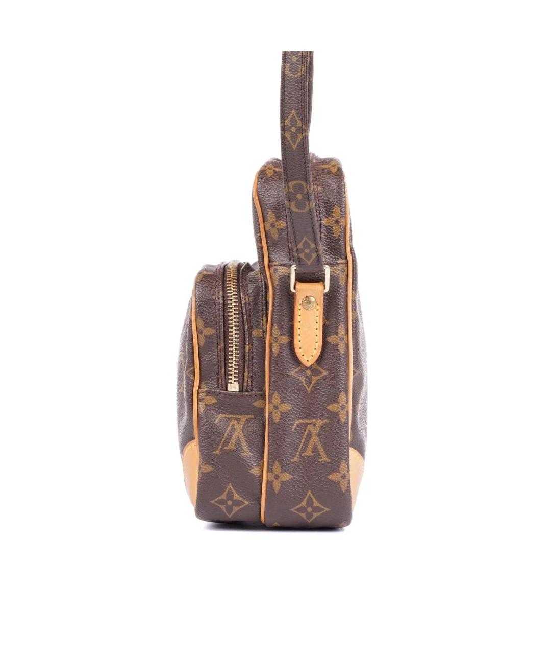 LOUIS VUITTON Коричневая кожаная сумка на плечо, фото 6