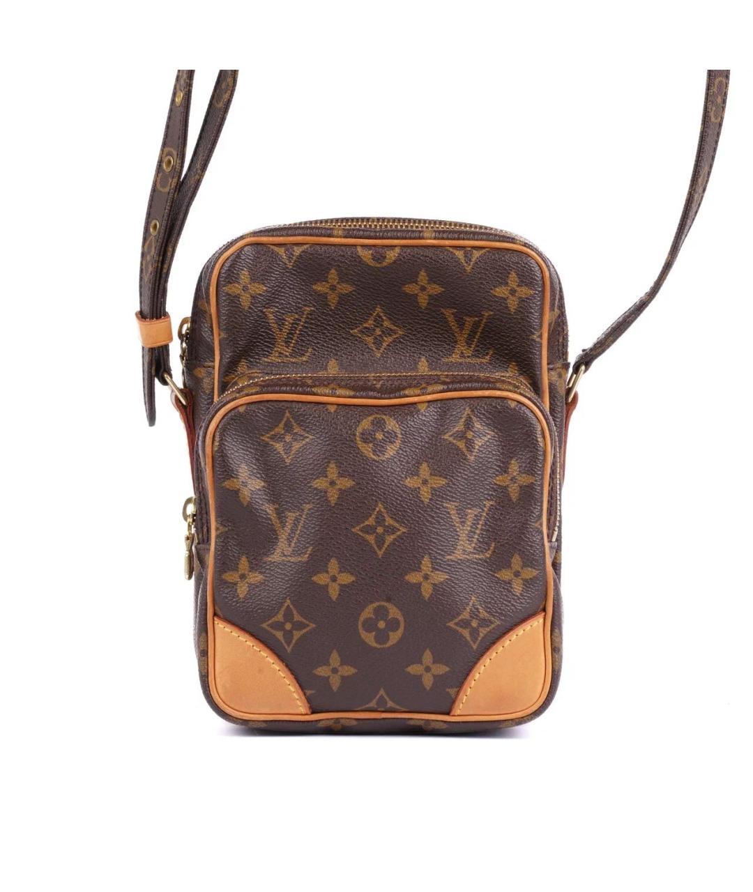 LOUIS VUITTON Коричневая кожаная сумка на плечо, фото 2